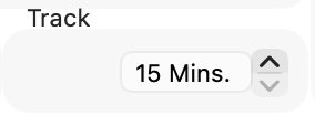 Settings window, Track group