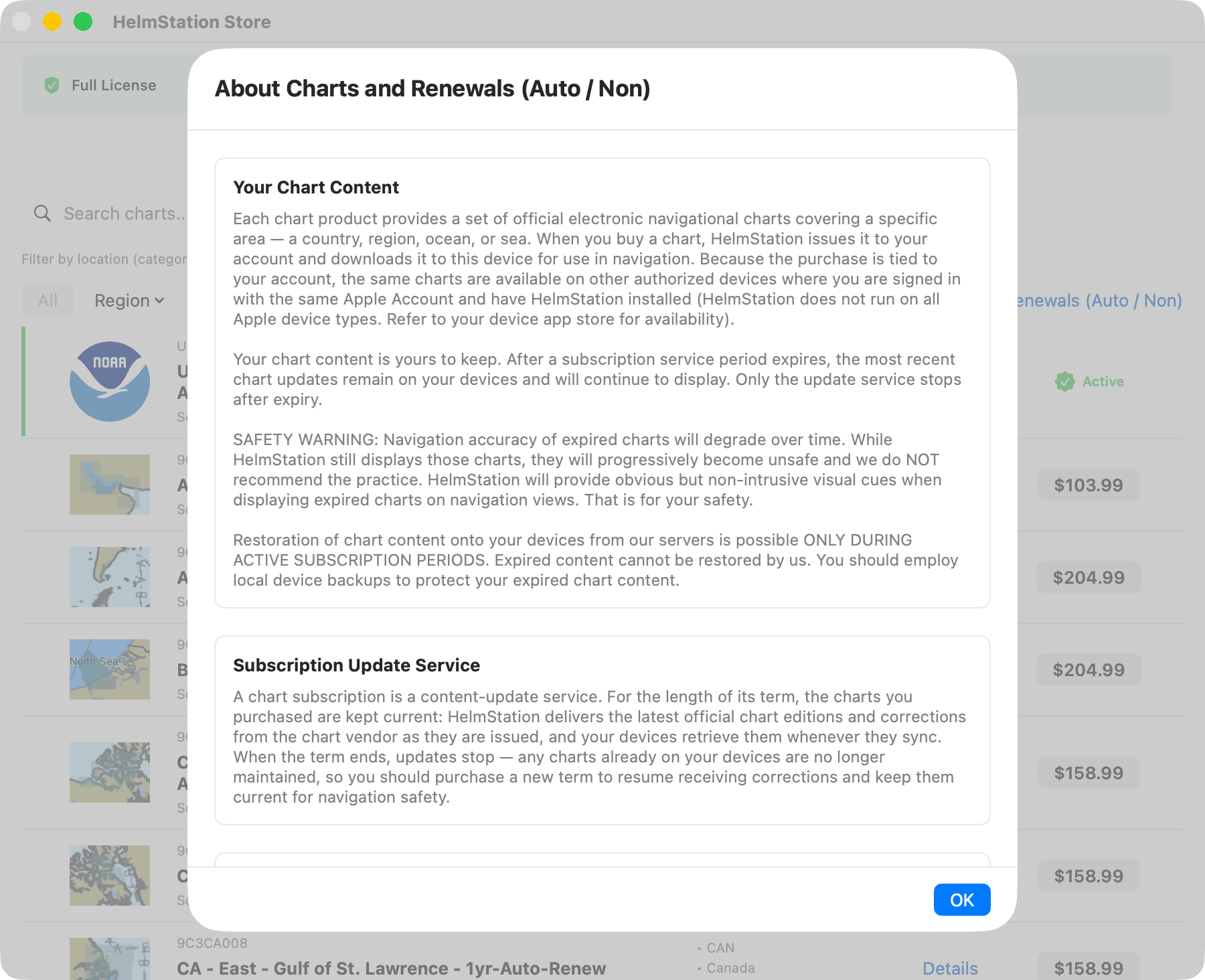About Charts and Renewals sheet