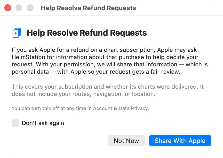 Help Resolve Refund Requests notice