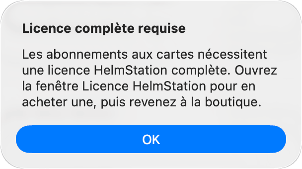 alerte Licence complète requise